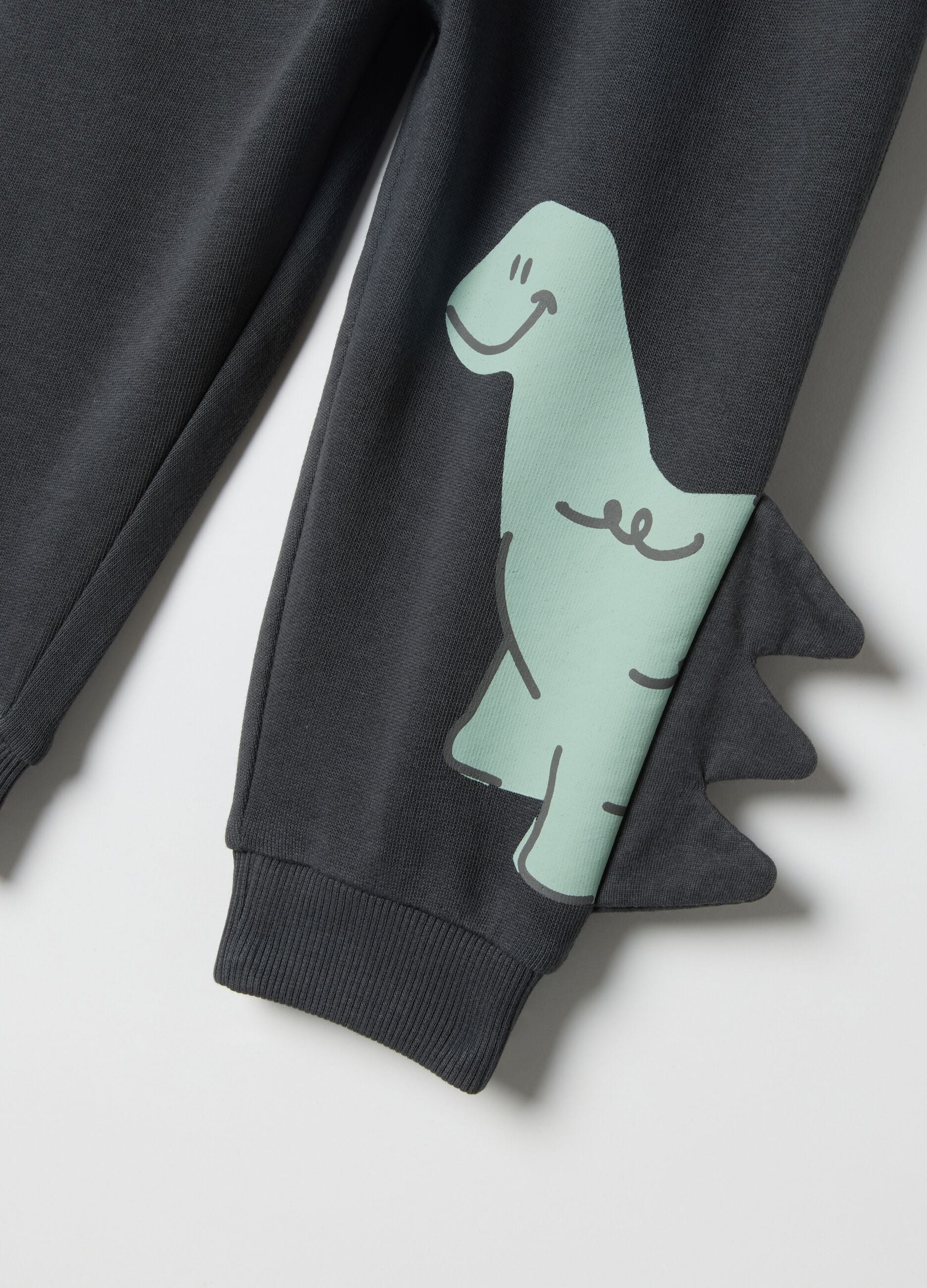 Black pure cotton baby trousers regular fit dinosaur design