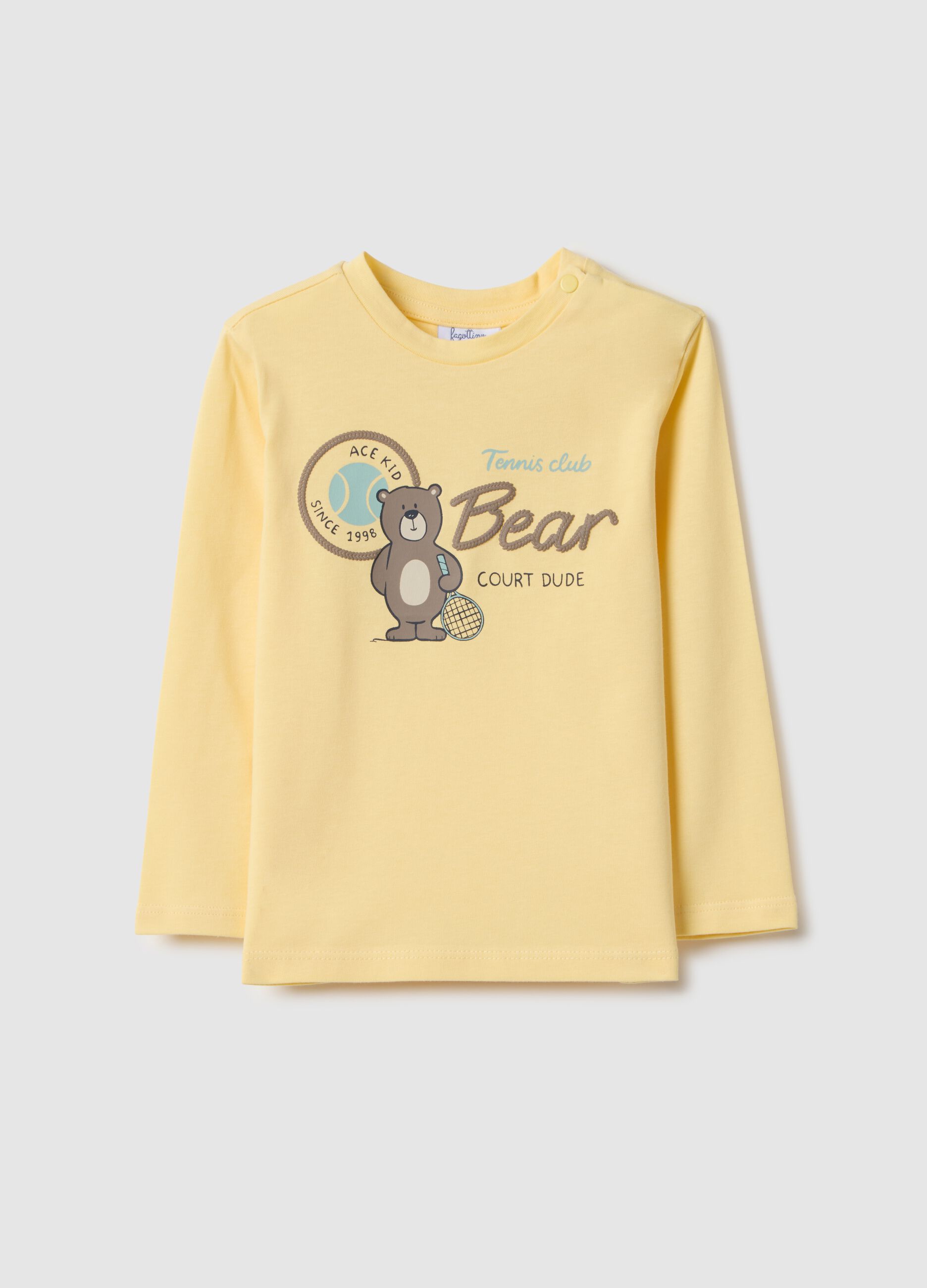 Yellow pure cotton regular fit t-shirt for boys
