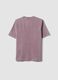 Purple pure cotton T-shirt with floral print, relaxed fit_1