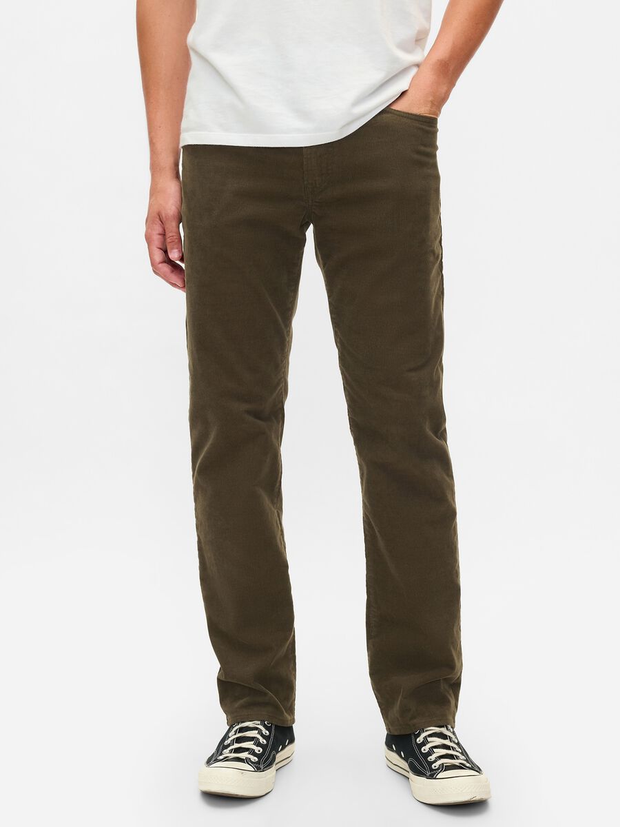 Straight-fit trousers in stretch corduroy_1