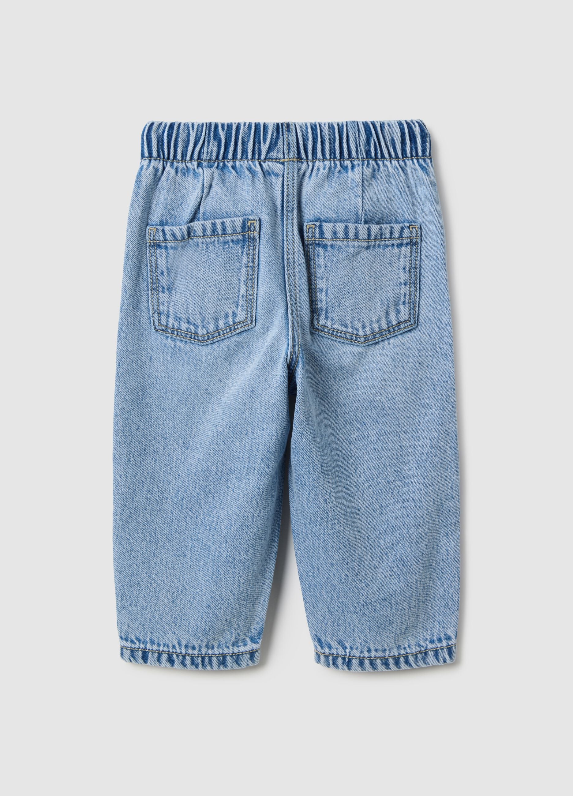 Jeans in denim blu in misto cotone regular fit per bimba