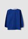 Blue kids&rsquo; school smock with gaming print and white collar_1