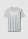 Grey pure cotton regular fit T-shirt with Everlast logo_4