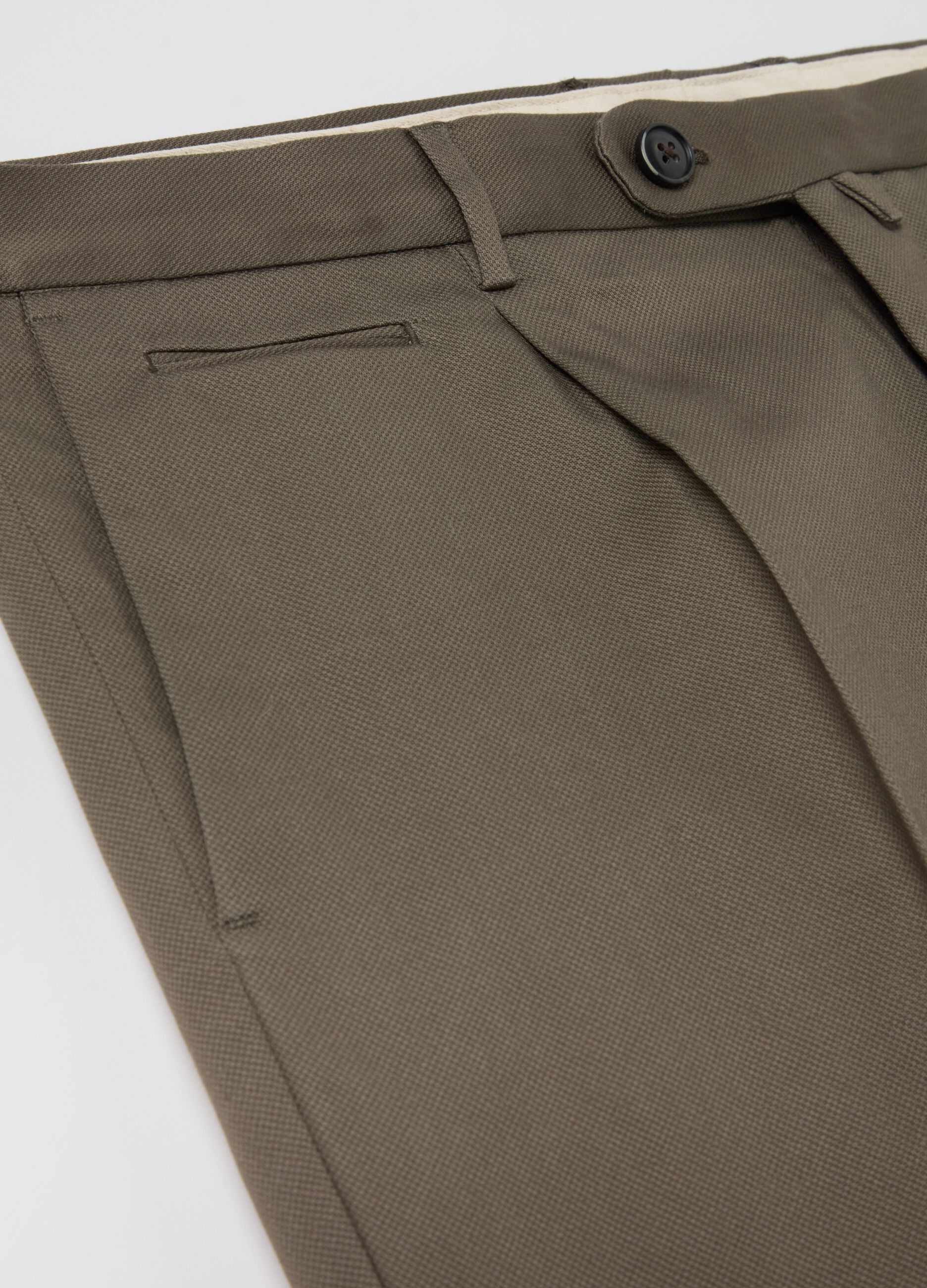 Contemporary chino trousers with darts