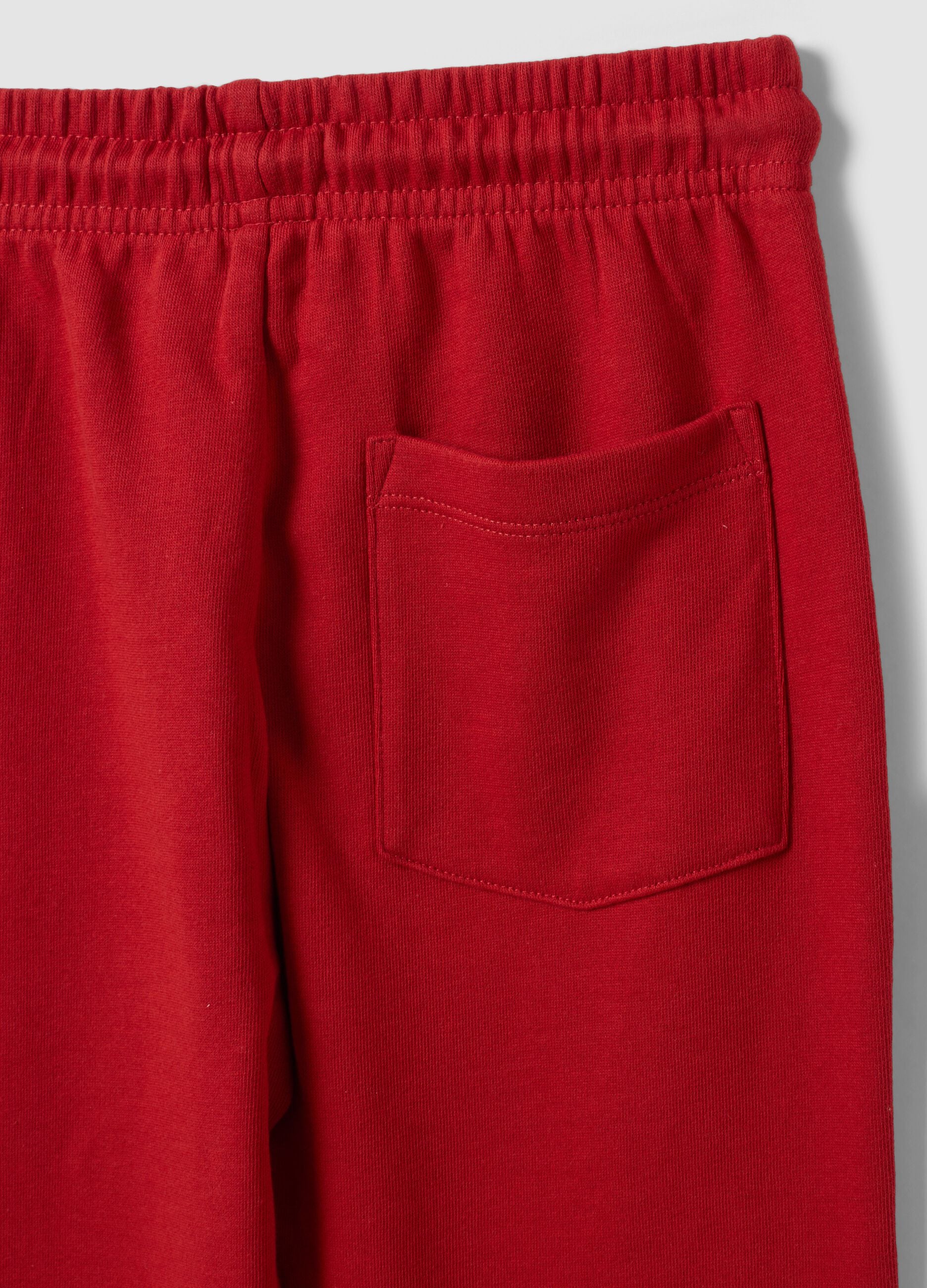 Red regular-fit joggers in pure organic cotton for boys