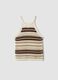 Multicolour striped fitted knitted cotton-blend top_4
