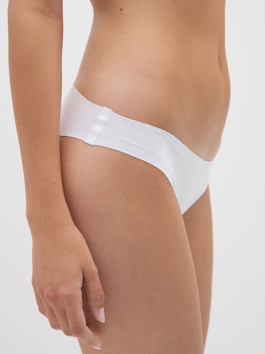 Low-rise white stretch cotton briefs_3