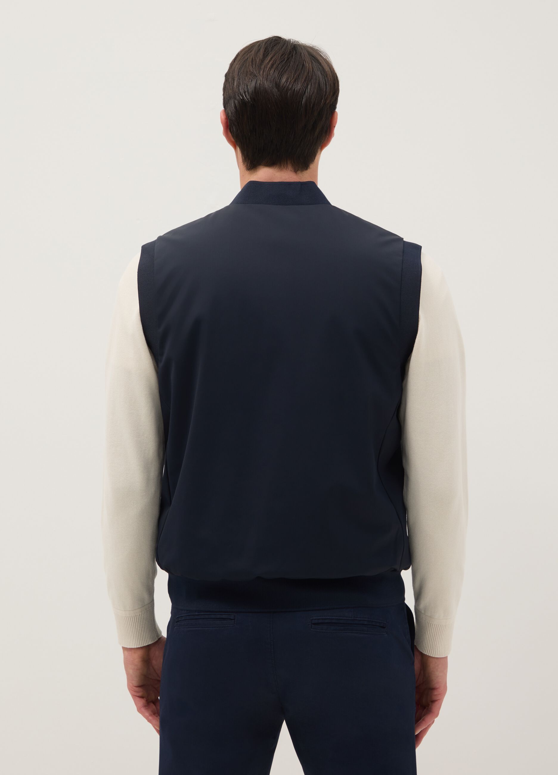 Blue regular fit gilet with full zip