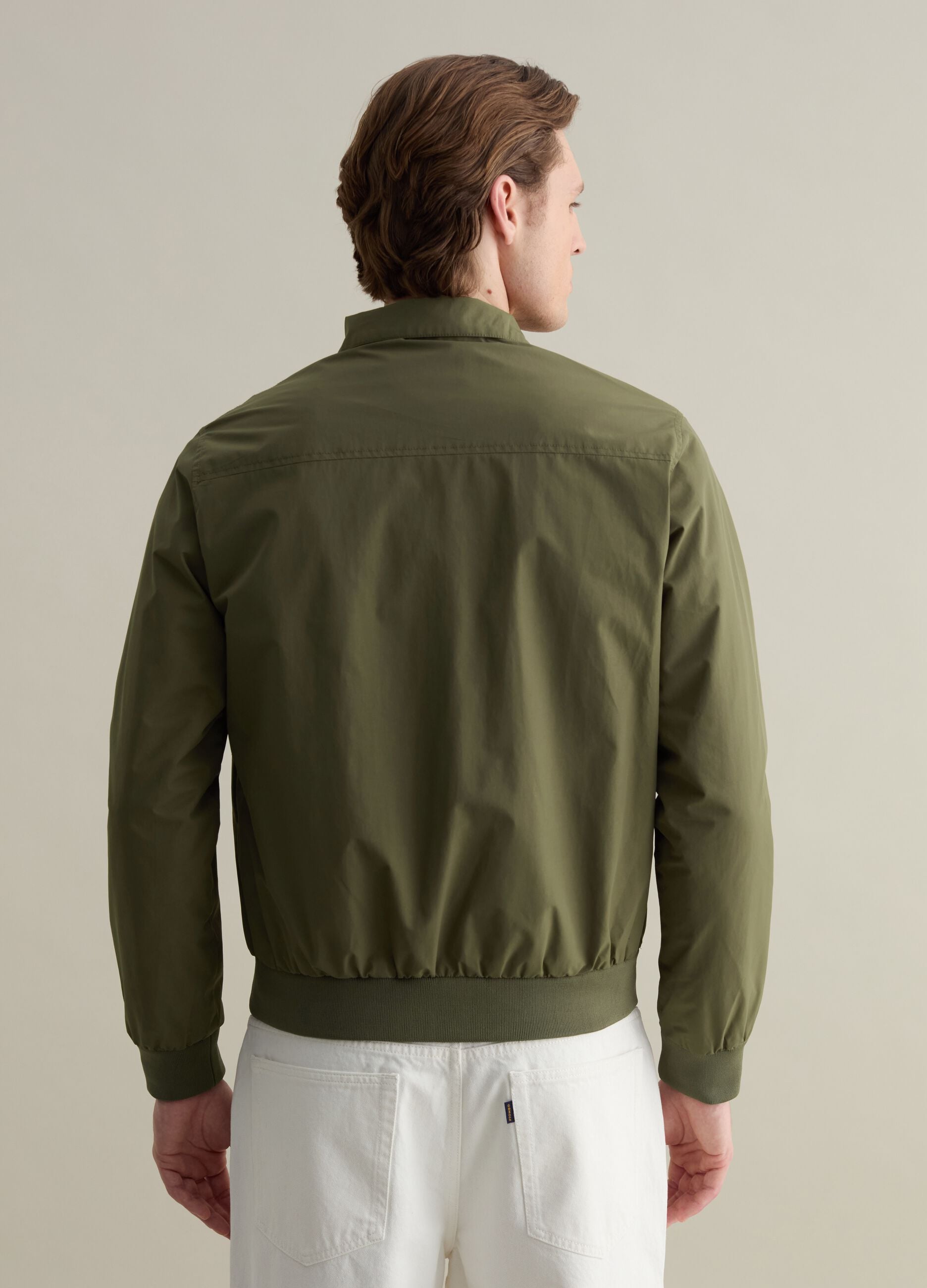 Full-zip bomber jacket with high neck
