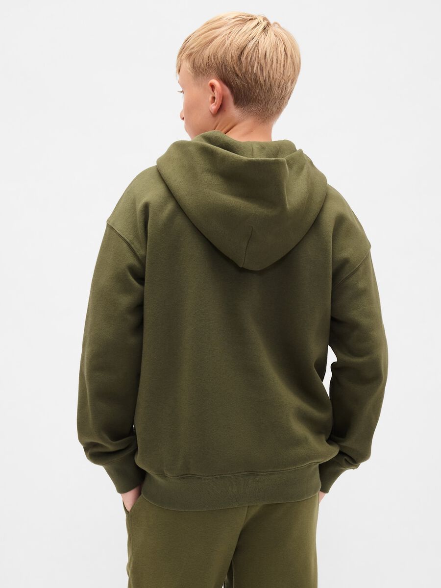 Green Hoodie with Full Zip_1