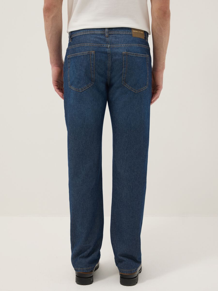 Blue Regular Fit Denim Pure Cotton Jeans_3