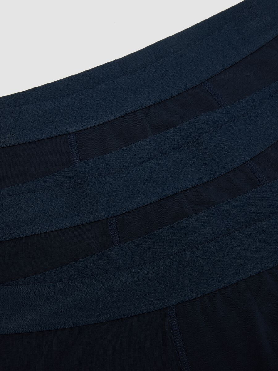 Tripack di boxer midi blu in cotone organico_5