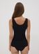 Black stretch viscose vest top with deep V-neck lace trim_3
