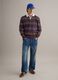 Multicolour striped long-sleeve polo in pure cotton, regular fit_1