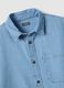 Sky blue denim pure cotton oversized fit shirt_5