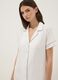 White Stretch Viscose Blend Nightdress with V-Neck_3