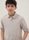 Boy's regular fit multicolour striped linen blend shirt_0