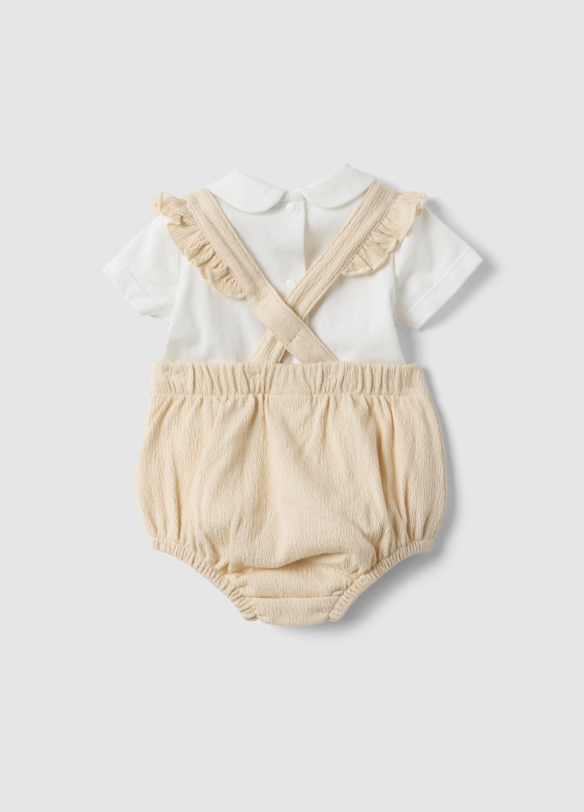 Multicolour pure cotton baby set with ruffles