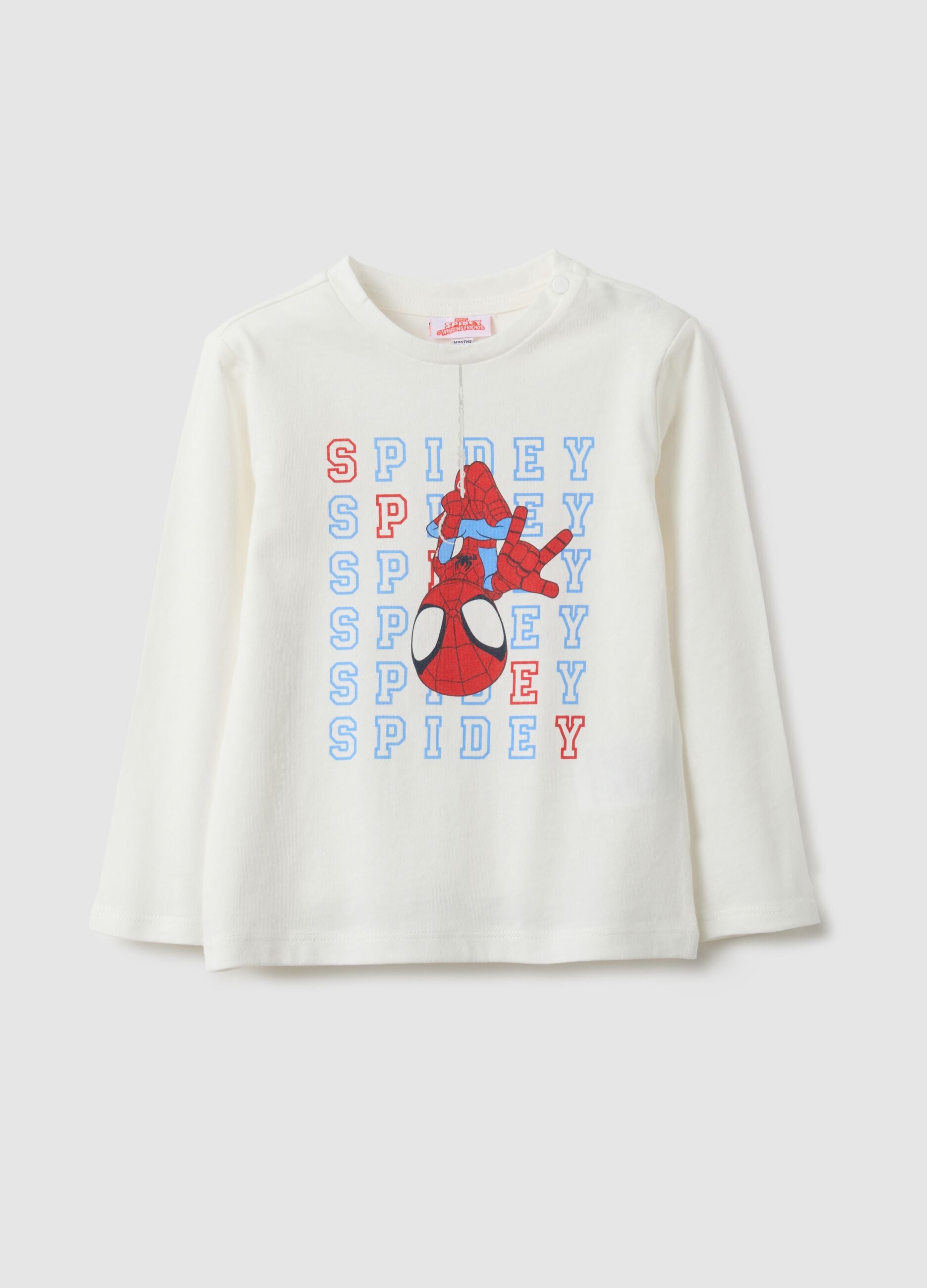White pure cotton regular fit kids' t-shirt with print
