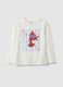 White pure cotton regular fit kids' t-shirt with print_0