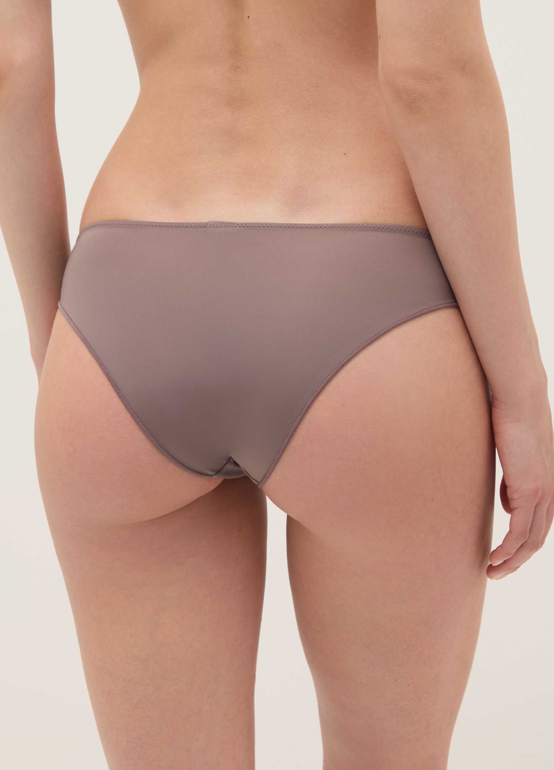 Brown floral lace regular fit briefs