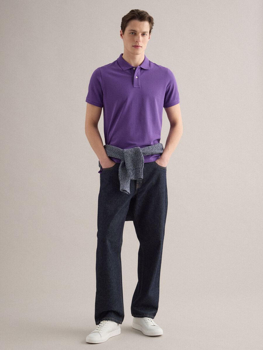 Purple Supima cotton polo shirt, regular fit_1