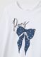 Girls' white pure cotton T-shirt, regular fit_2