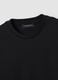 Black crew-neck pure cotton T-shirt, regular fit_2