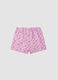 Pink pure cotton floral shorts for baby girl, regular fit_1