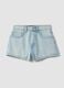 Light blue pure cotton denim shorts_4