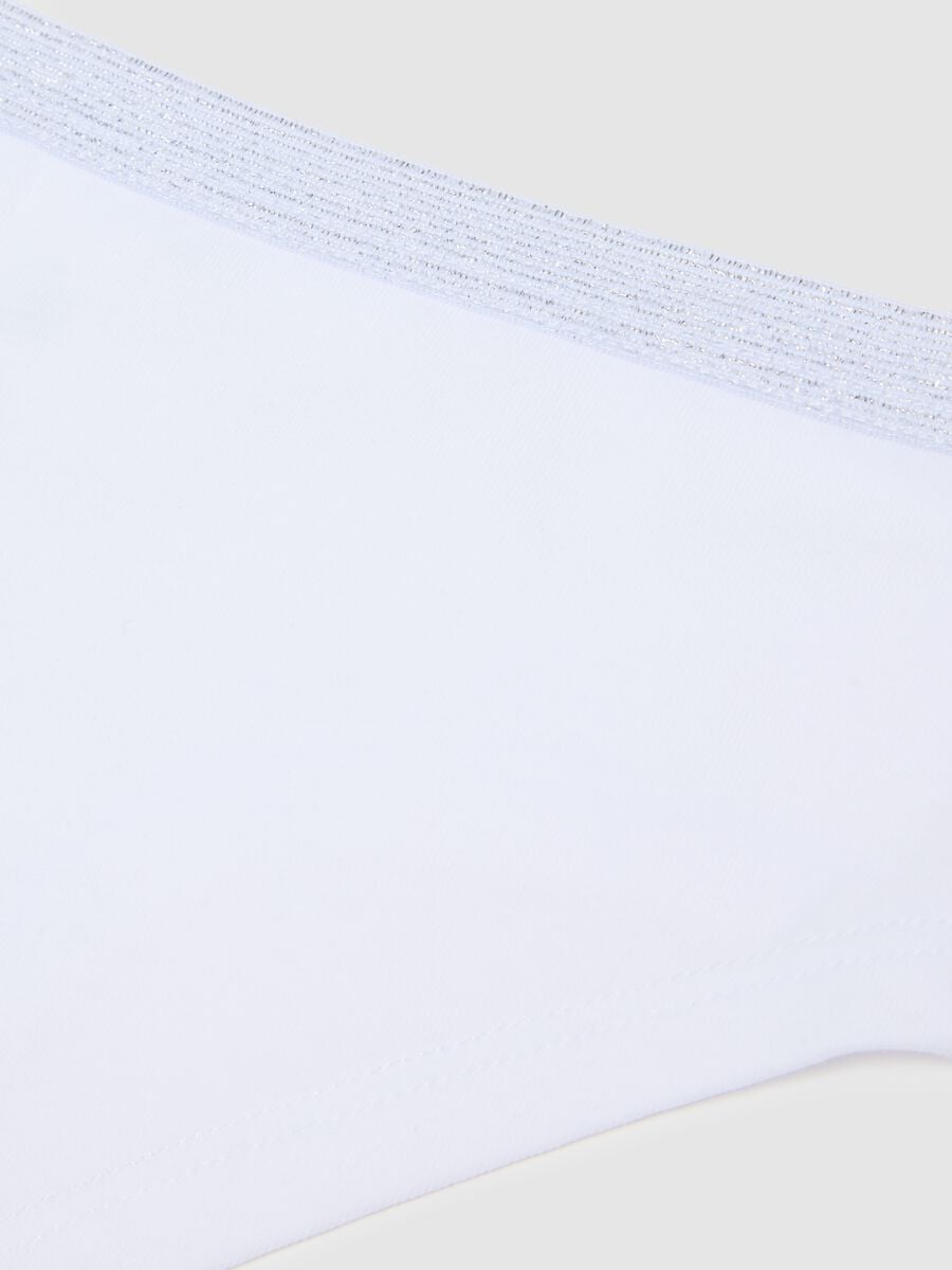 White stretch cotton panties for girls_3