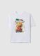 Children's white pure cotton T-shirt regular fit with print_0