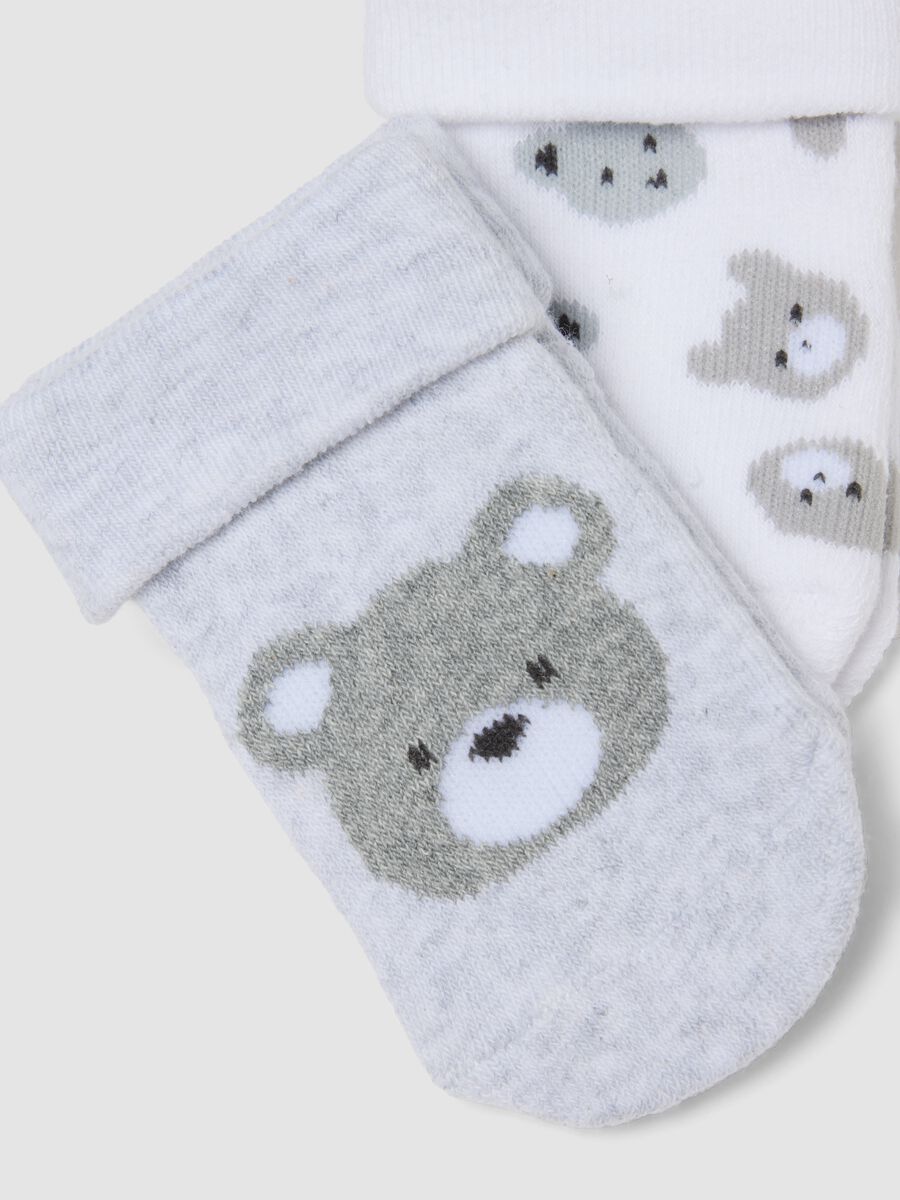 3-pack of multicoloured short baby socks in organic cotton blend_1