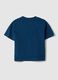 T-shirt girocollo in puro cotone blu da bambino oversize fit_1