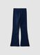 Girls&rsquo; blue flared trousers in stretch organic cotton_1