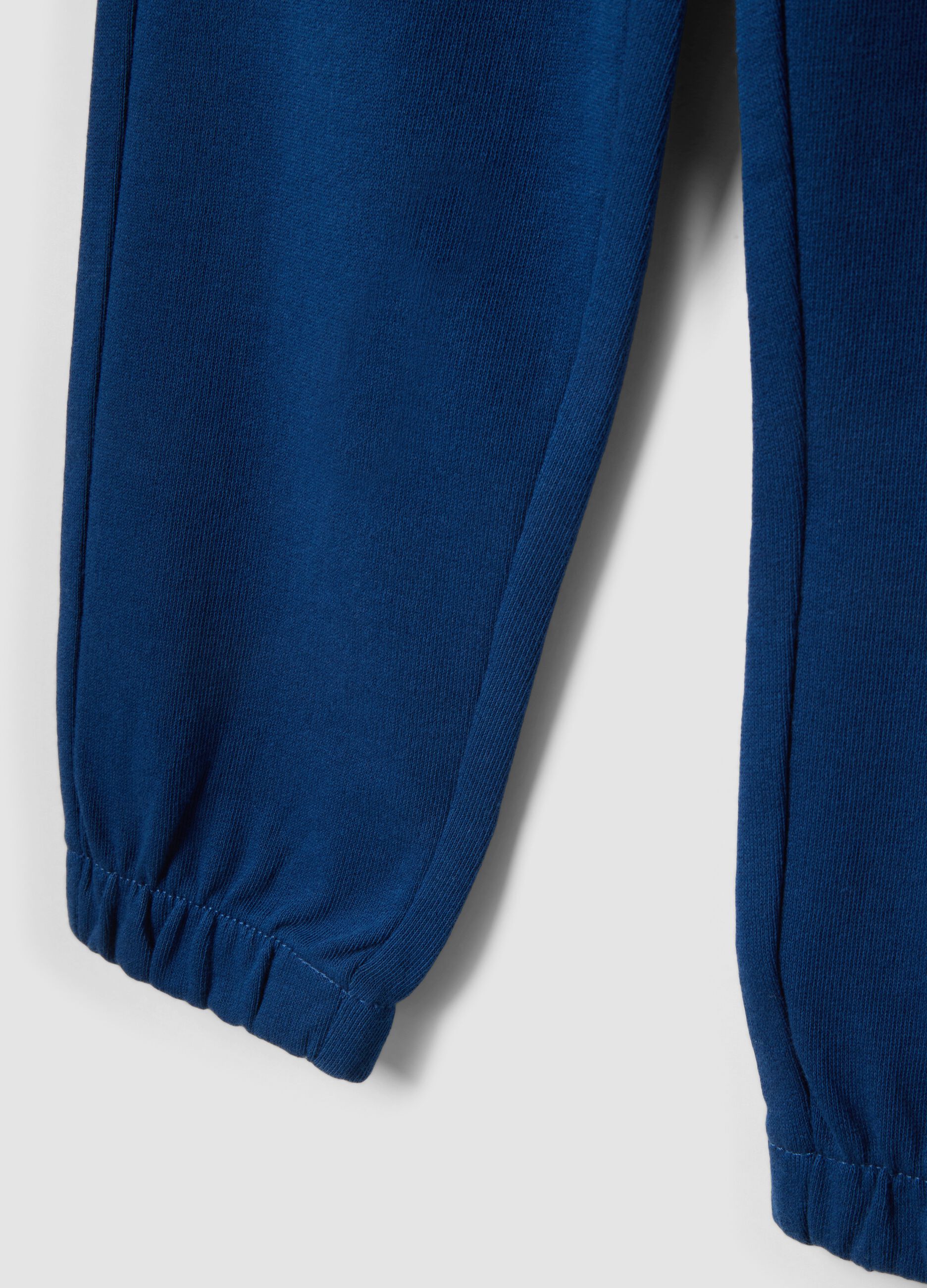 Kids' regular fit pure cotton blue jogger trousers