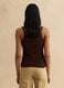 Brown pure cotton vest with perforated texture_3