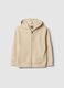 Children's beige hoodie with zip in pure cotton regular fit_0
