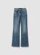 Light Blue Stretch Cotton Bootcut Jeans_0