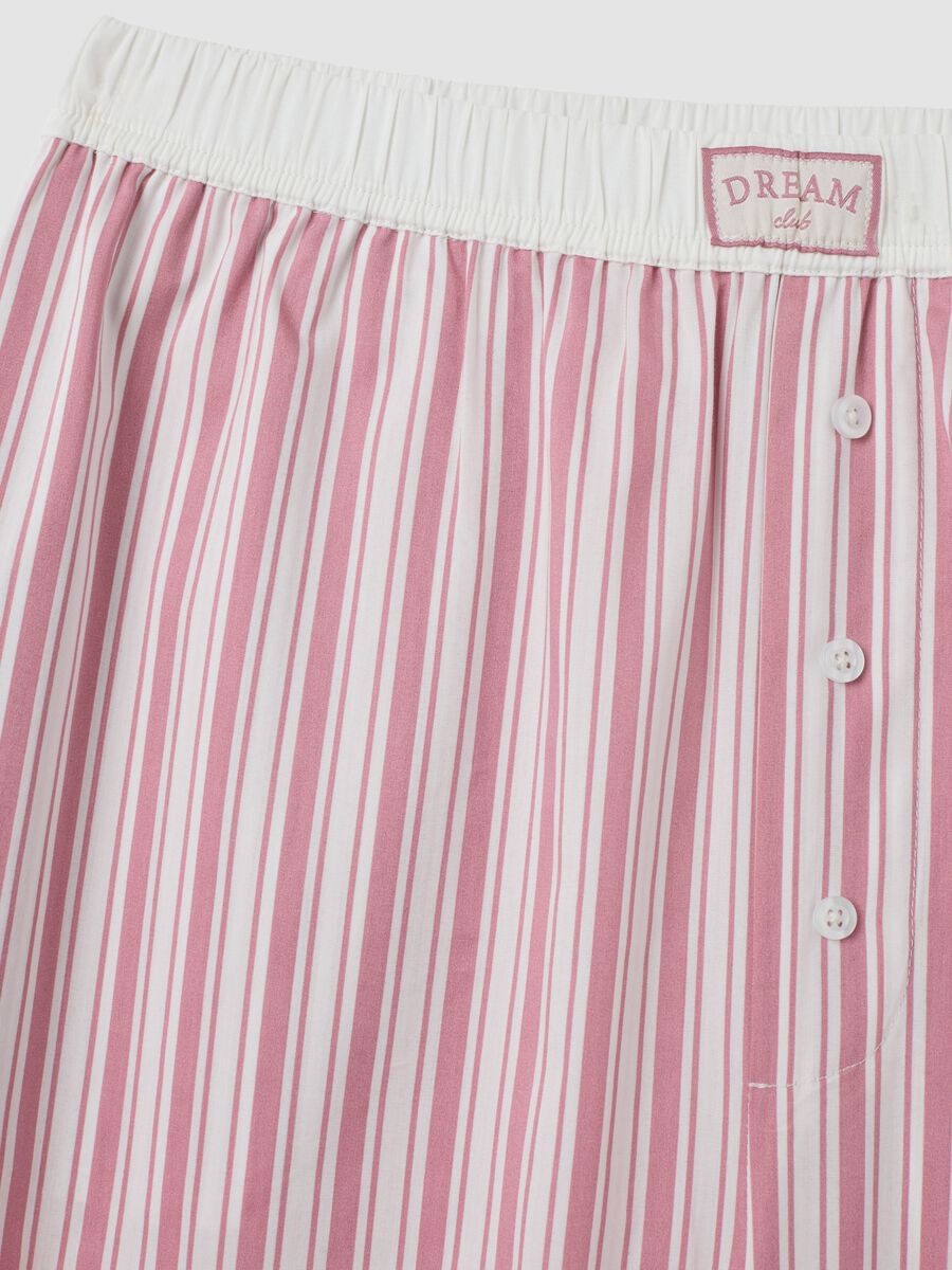 Pink striped stretch cotton-blend poplin pyjama trousers_6