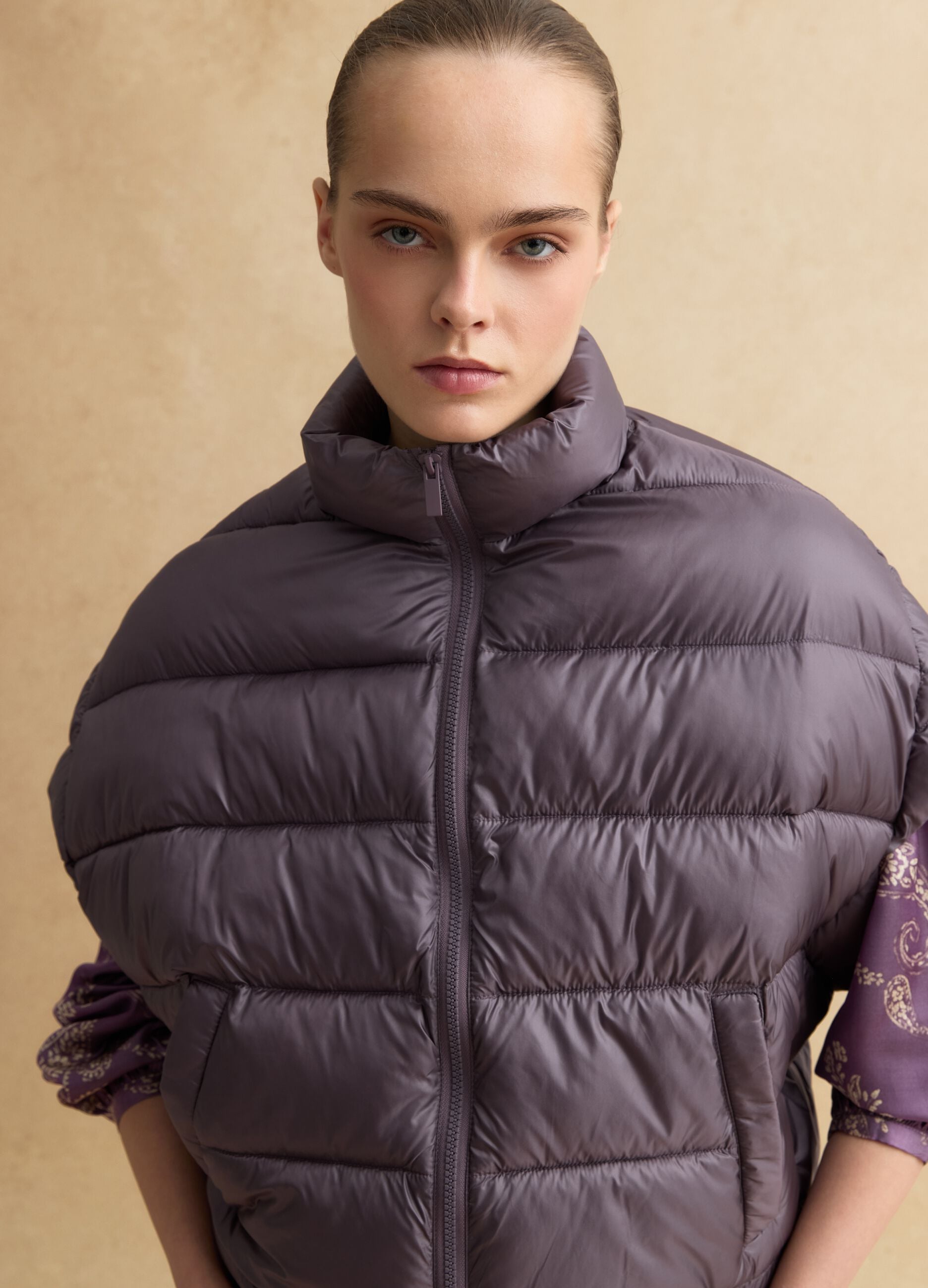 Purple padded jacket regular fit