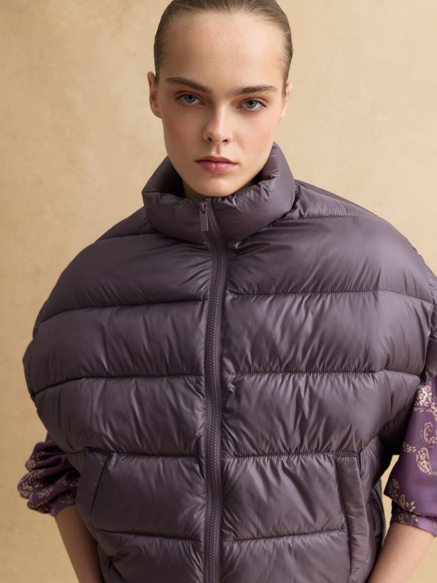 Purple padded jacket regular fit_3