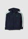 Blue cotton blend oversized fit hoodie for kids_3