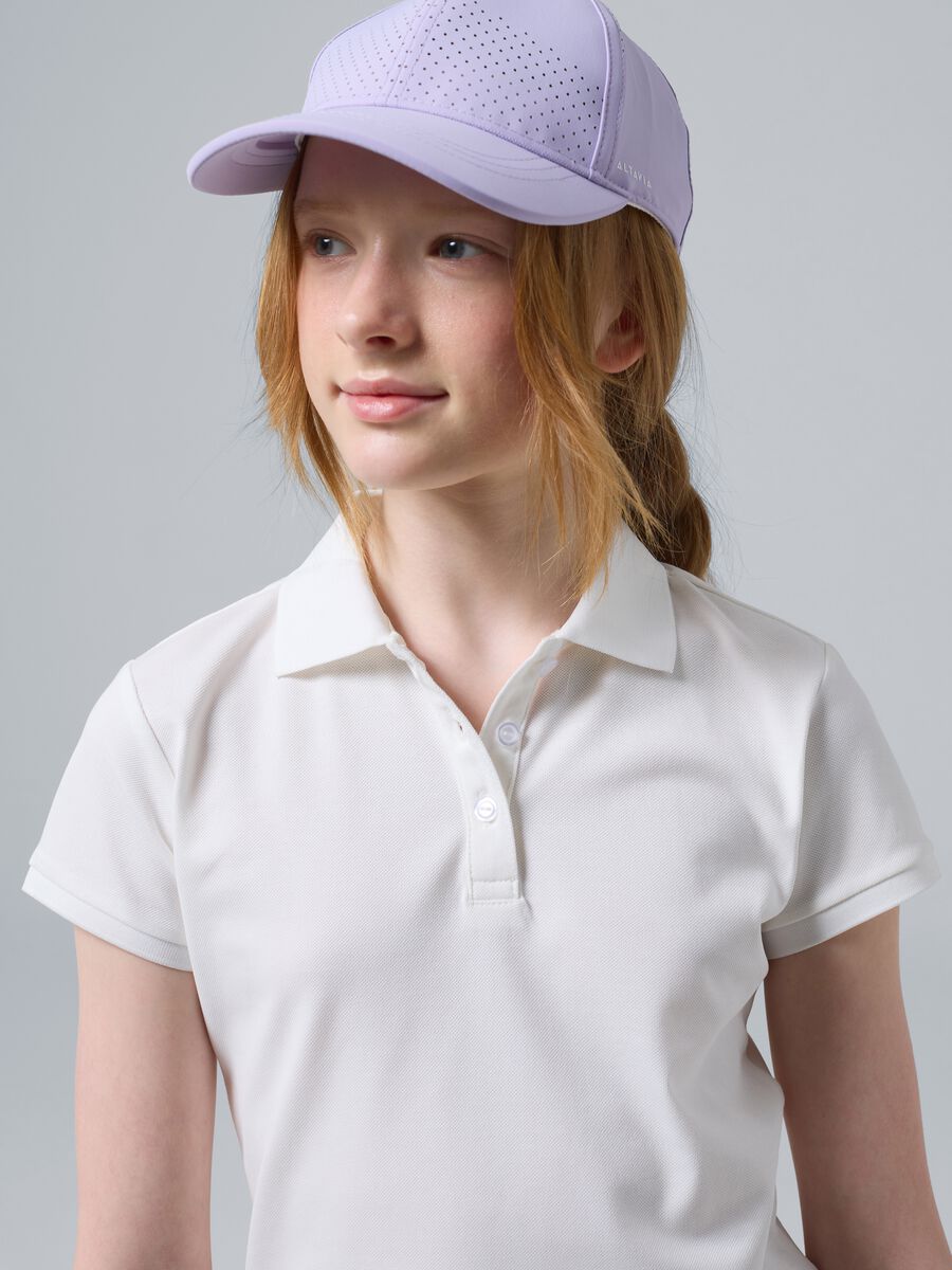 ALTAVIA COURT white sporty polo in stretch cotton_1