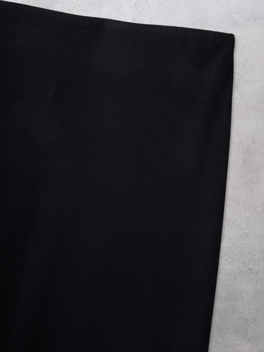Black Ribbed Long Skirt_6