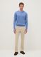 Azure crew neck pullover in regular fit cotton blend_1