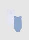 Newborn multicolour sleeveless pure cotton body twin-pack_0