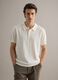 Regular fit white polo in cotton, linen, and silk blend_2