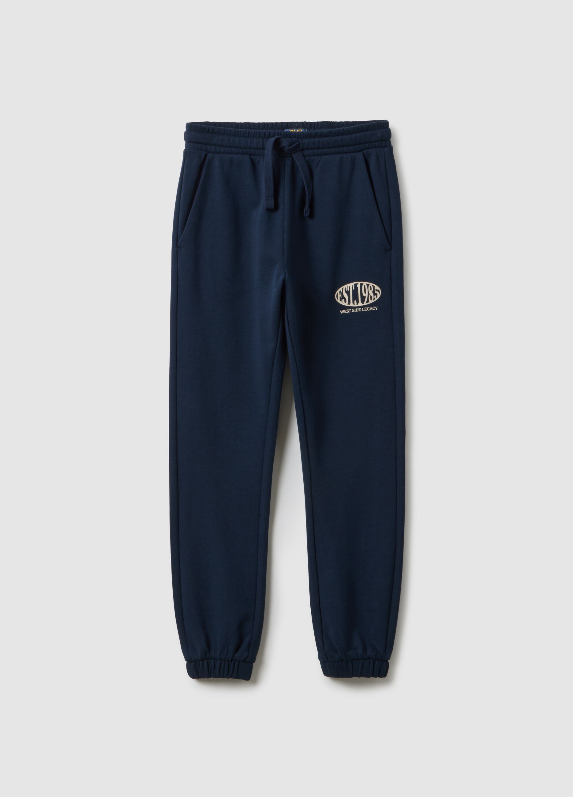 Boys' Blue Jogger Trousers in Pure Cotton Regular Fit