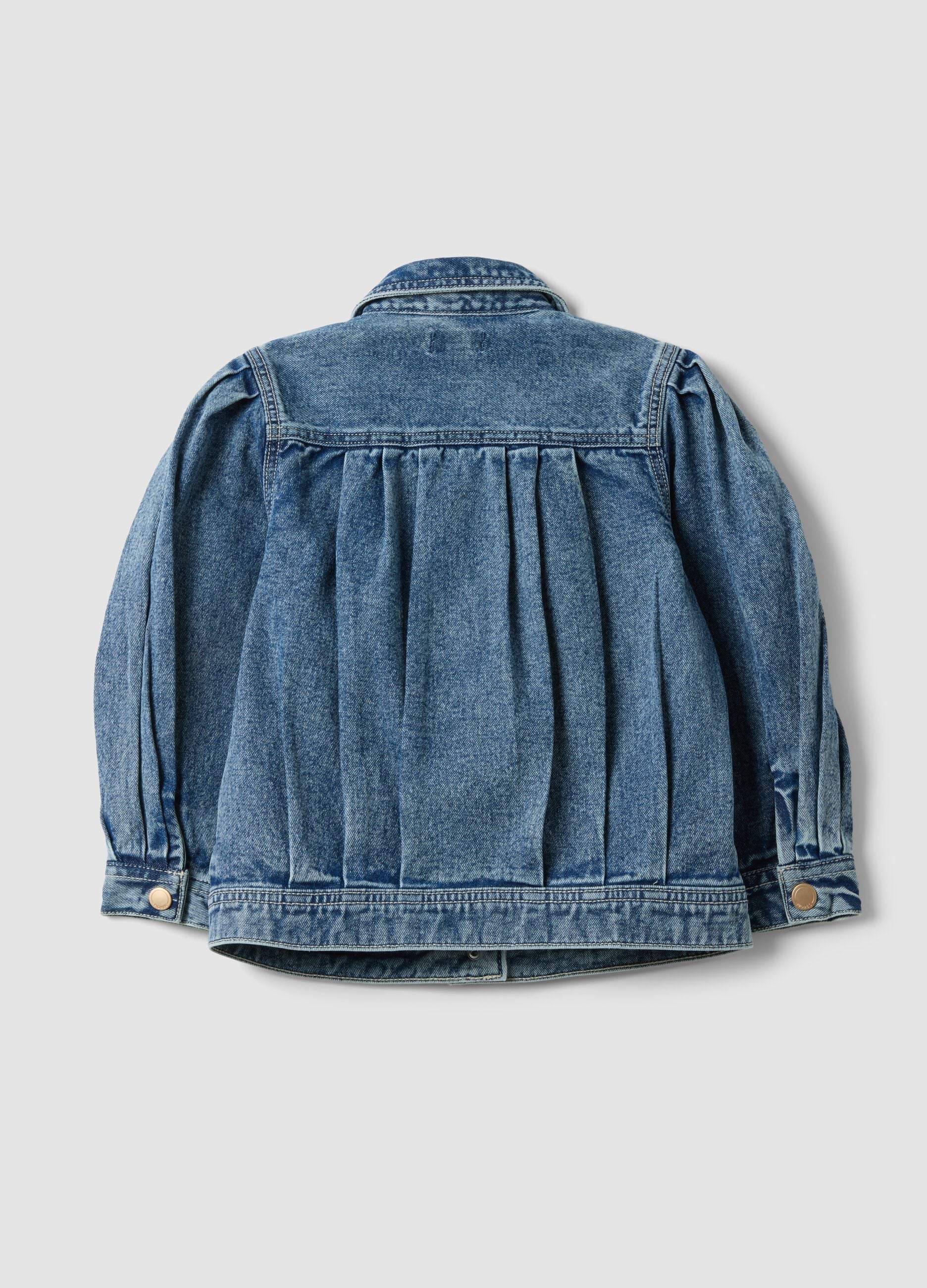 Blue pure cotton jacket with buttons for girls